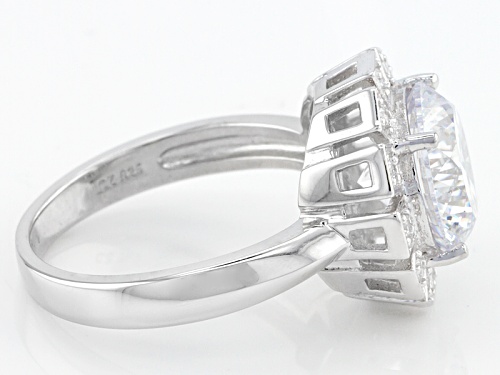 Bella Luce® Dillenium Cut 6.33ctw Diamond Simulant Rhodium Over Sterling Silver Ring (4.05ctw Dew) - Size 8