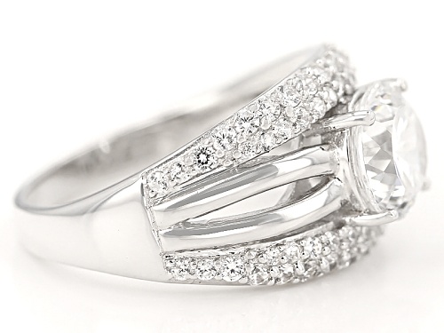Bella Luce® Dillenium Cut 4.33ctw Diamond Simulant Rhodium Over Sterling Silver Ring (2.78ctw Dew) - Size 10