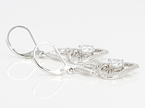 Bella Luce ® Dillenium Cut 3.84ctw Diamond Simulant Rhodium Over Silver Earrings (2.39ctw Dew)