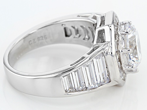 Bella Luce® Dillenium Cut 7.84ctw Diamond Simulant Rhodium Over Sterling Silver Ring (3.95ctw Dew) - Size 7