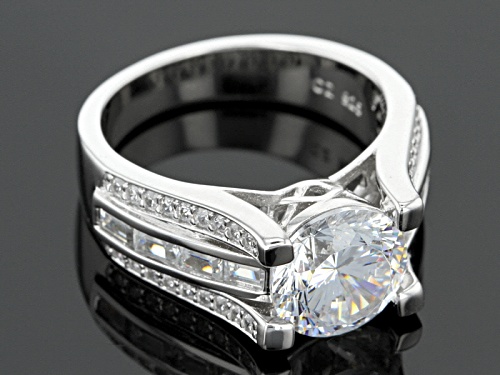 Bella Luce® Dillenium Cut 5.52ctw Diamond Simulant Rhodium Over Sterling Silver Ring (3.91ctw Dew) - Size 11