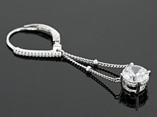 Bella Luce® Dillenium Cut 4.56ctw Diamond Simulant Rhodium Over Sterling Silver Earrings