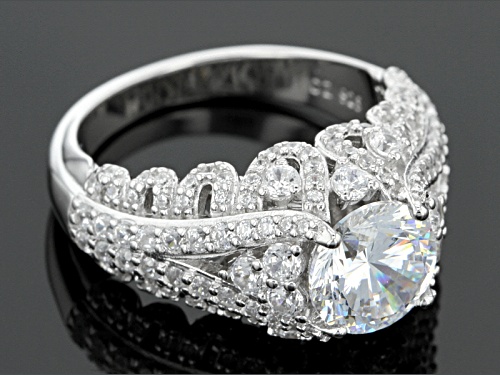 Bella Luce® Dillenium Cut 5.52ctw Diamond Simulant Rhodium Over Sterling Silver Ring (3.42ctw Dew) - Size 10