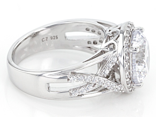 Bella Luce® Dillenium Cut 6.91ctw Diamond Simulant Rhodium Over Sterling Silver Ring (4.42ctw Dew) - Size 12