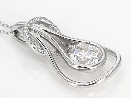 Bella Luce® Dillenium Cut 3.31ctw Diamond Simulant Rhodium Over Sterling Silver Pendant With Chain