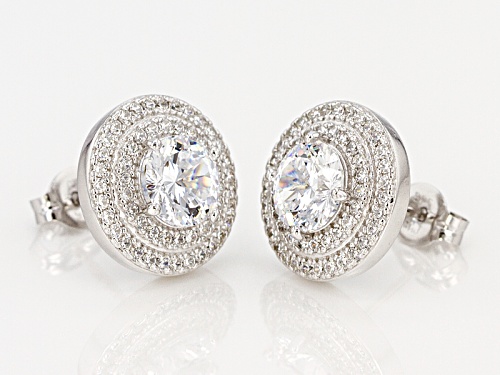 Bella Luce ® Dillenium 4.05CTW Diamond Simulant Rhodium Over Sterling Silver Earrings