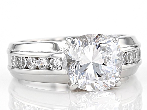 Bella Luce® 6.30ctw Dillenium White Diamond Simulant Rhodium Over Sterling Silver Ring (3.15ctw DEW) - Size 10