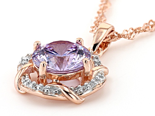 Bella Luce ® Dillenium Cut Lavender And White Diamond Simulants Eterno™ Rose Pendant With Chain