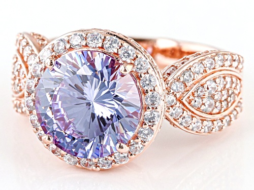 Bella Luce® 8.23ctw Dillenium Cut Lavender And White Diamond Simulants Eterno™ Rose Ring - Size 6