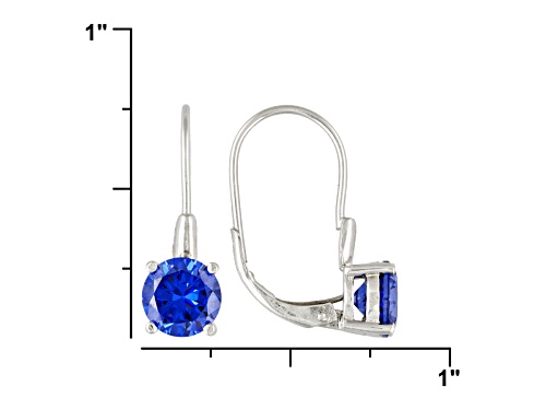 Bella Luce ® Esotica ™ 4.50ctw Tanzanite Simulant Rhodium Over Sterling Silver Earrings
