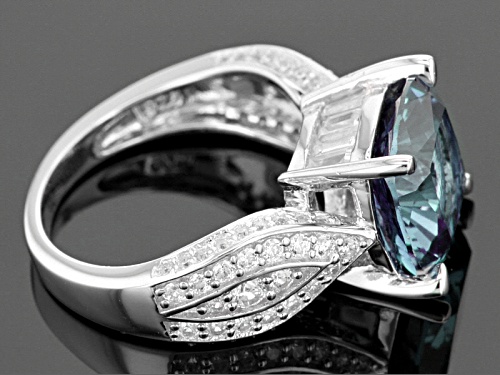 Bella Luce ® Esotica ™ 7.04ctw Alexandrite And White Diamond Simulants Rhodium Over Silver Ring - Size 10