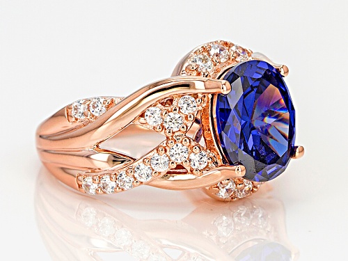 Bella Luce ® Esotica ™ 7.78ctw Tanzanite And White Diamond Simulants Eterno ™ Rose Ring - Size 6