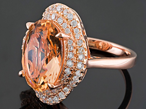 Bella Luce ® Esotica ™ 7.96ctw Morganite & White Diamond Simulants Eterno ™ Rose Ring - Size 10