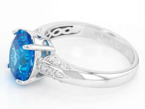 Bella Luce® Esotica ™ 4.30ctw Neon Apatite & White Diamond Simulants Rhodium Over Sterling Ring - Size 12