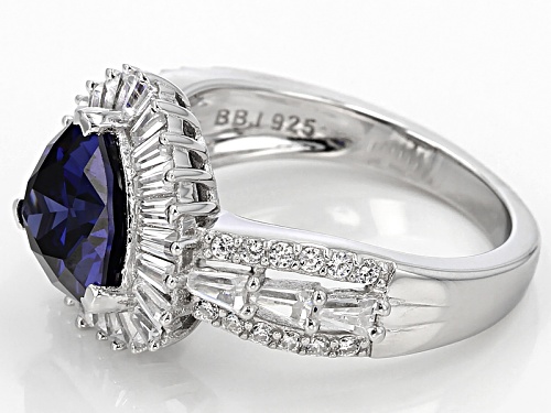 Bella Luce ® Esotica ™ 5.74ctw Tanzanite & White Diamond Simulants Rhodium Over Silver Ring - Size 9