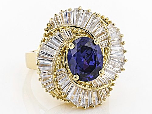 Bella Luce ® 7.91CTW Esotica ™ Tanzanite & White Diamond Simulants Eterno ™ Yellow Ring - Size 12
