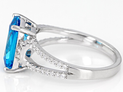 Bella Luce ® 5.14CTW Esotica ™ Neon Apatite & White Diamond Simulants Rhodium Over Silver Ring - Size 9