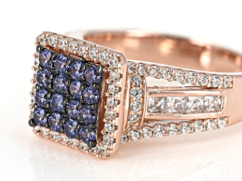 Bella Luce ® Esotica ™ 2.66CTW Tanzanite And White Diamond Simulants Eterno ™ Rose Gold Ring - Size 7
