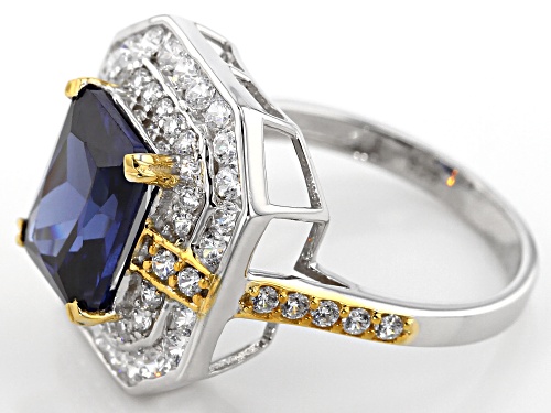 Bella Luce®7.50CTW Esotica™ Tanzanite & White Diamond Simulants Yellow & Rhodium Over Silver Ring - Size 5
