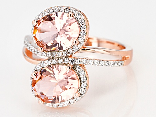 Bella Luce ® 3.94CTW Esotica ™ Morganite And White Diamond Simulants Eterno ™ Rose Over Silver Ring - Size 7