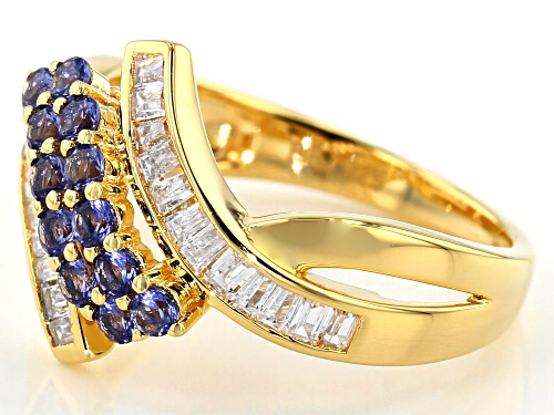 Bella Luce® 1.27CTW Esotica ™ Tanzanite And White Diamond Simulants Eterno ™ Yellow Over Silver Ring - Size 7