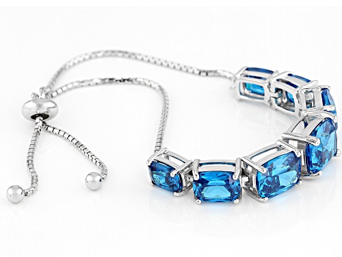 Bella Luce ® 18.20CTW Esotica ™ Neon Apatite Rhodium Over Sterling Silver Adjustable Bracelet