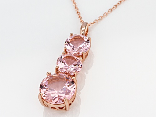 Bella Luce ® 9.12CTW Esotica ™ Morganite Simulant Eterno ™ Rose Gold Over Silver Pendant With Chain