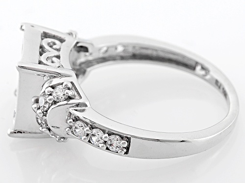 Bella Luce ® Diamond Simulant 2.07ctw Princess Cut And Round, 10k White Gold Ring (1.25ctw Dew) - Size 10