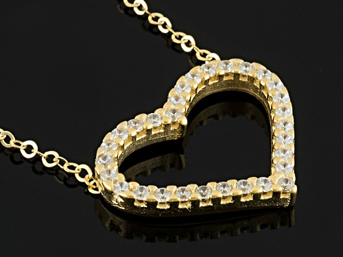 Bella Luce ® .11ctw Diamond Simulant 10k Yellow Gold Heart Necklace - Size 18