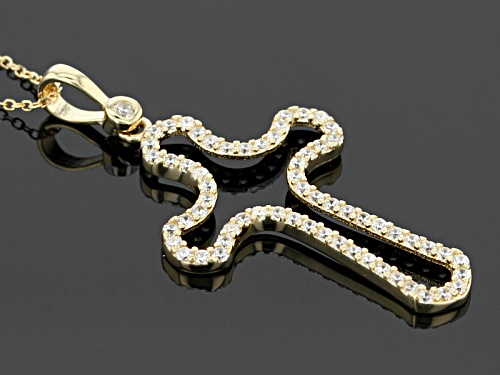 Bella Luce ® .63ctw 10k Yellow Gold Cross Pendant With Chain (.31ctw Dew)