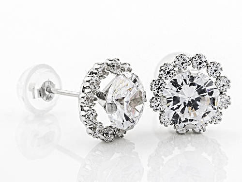 Bella Luce ® 3.40ctw White Diamond Simulant 10k White Gold Earrings (2.04ctw Dew)