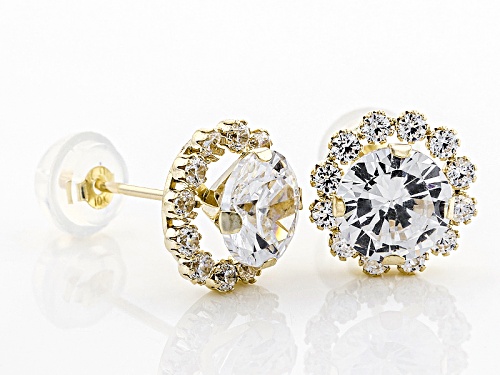 Bella Luce ® 3.40ctw White Diamond Simulant 10k Yellow Gold Earrings (2.04ctw Dew)