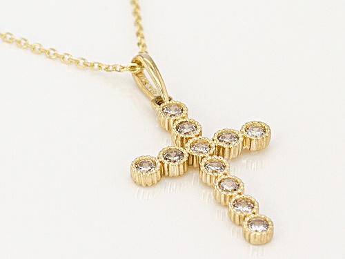 Bella Luce ® .44ctw 10k Yellow Gold Cross Pendant With Chain (.22ctw Dew)