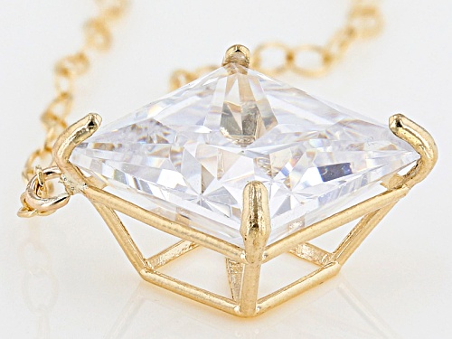 Bella Luce ® 5.00ctw White Diamond Simulant 10k Yellow Gold Necklace (3.00ctw Dew) - Size 18