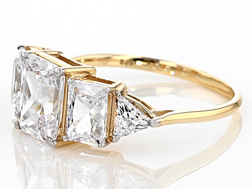 Bella Luce ® 5.24ctw White Diamond Simulant 10k Yellow Gold Ring (3.52ctw Dew) - Size 11