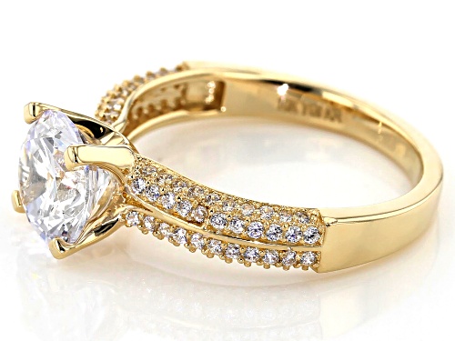 Bella Luce ® 4.40CTW White Diamond Simulant 10K Yellow Gold Ring (2.56CTW DEW) - Size 10