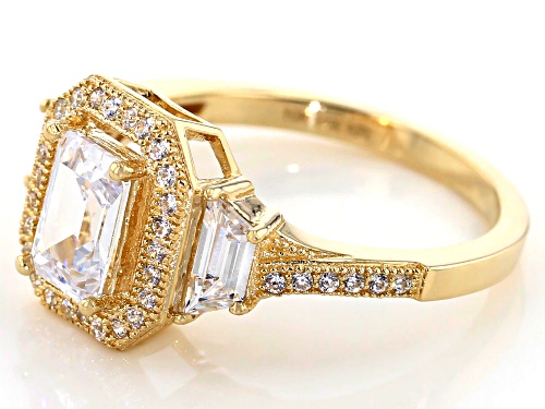 Bella Luce ® 2.97CTW White Diamond Simulant 10K Yellow Gold Ring ( 1.52CTW DEW) - Size 8