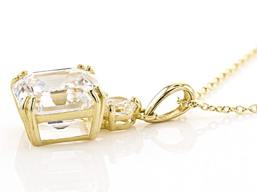 Bella Luce ® Asscher & Round White Diamond Simulant 10K Yellow Gold Pendant With Chain (2.21ctw DEW)