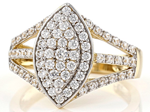 Bella Luce ® 1.62ctw White Diamond Simulant 10K Yellow Gold Ring (0.78ctw DEW) - Size 7