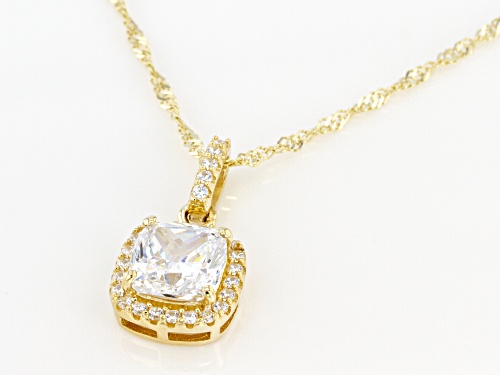 Bella Luce ® 2.22ctw White Diamond Simulant 10k Yellow Gold Pendant With Chain (0.97ctw DEW)