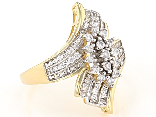 Bella Luce ® 1.37ctw Rhodium Over Sterling Silver And 1K Yellow Gold Ring - Size 7