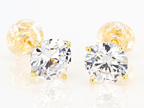 Bella Luce ® 4.37ctw White Diamond Simulant 1K Yellow Gold Stud Earrings (2.56ctw DEW)