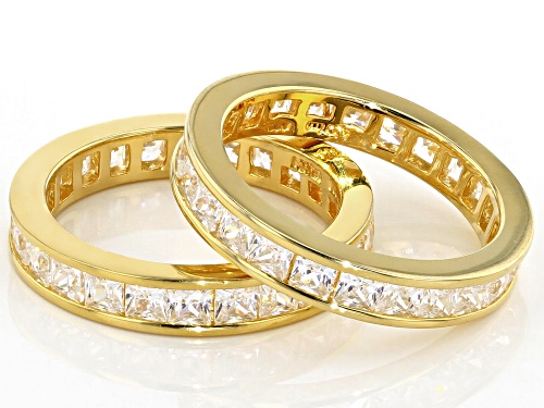 Bella Luce® 5.06ctw Eterno™ Yellow Gold Over Sterling Silver Eternity Band Set Of 2 - Size 8