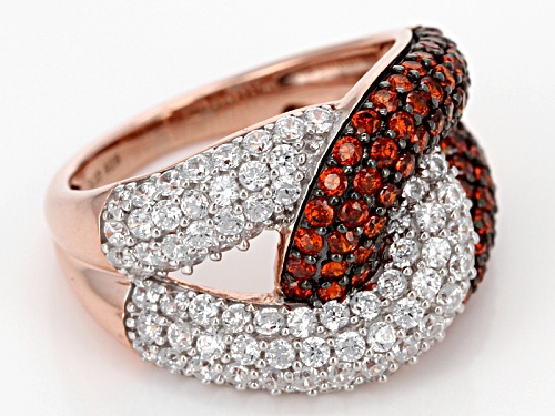 Bella Luce ® 4.70ctw Red & White Diamond Simulants Eterno ™ Rose Ring (2.43ctw Dew) - Size 7