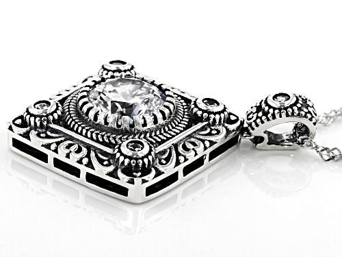 Bella Luce  White Diamond Simulant Rhodium Over Sterling Silver Pendant With Chain