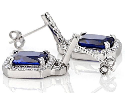 Bella Luce ® 7.05ctw Blue Sapphire And White Diamond Simulants Rhodium Over Sterling Earrings