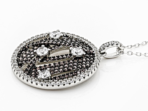 Bella Luce ® 2.58ctw Mocha & White Diamond Simulants Rhodium Over Silver Pendant With Chain