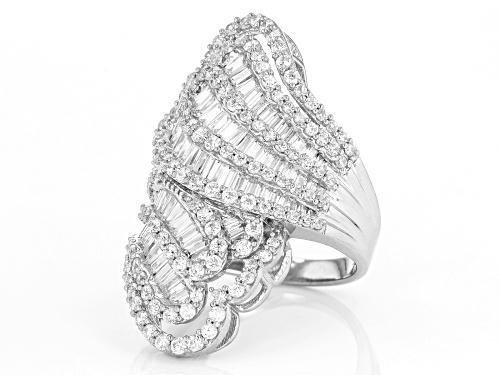 Bella Luce ® 5.98CTW White Diamond Simulant Rhodium Over Sterling Silver Ring (4.03CTW DEW) - Size 6