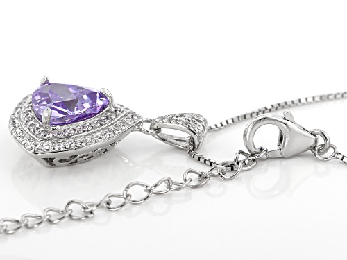 Bella Luce ® 6.82CTW Lavender &White Diamond Simulants Rhodium Over Silver Pendant With Chain
