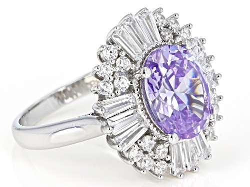 Bella Luce ® 8.16CTW Lavender & White Diamond Simulants Rhodium Over Silver Ring - Size 11